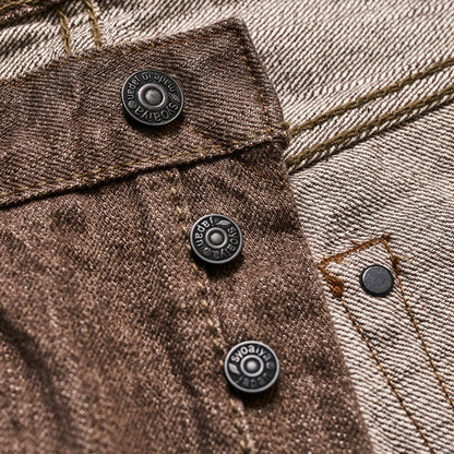 Pure blue japan BR-14oz-003 14oz Brown Selvedge Denim - Regular Straight