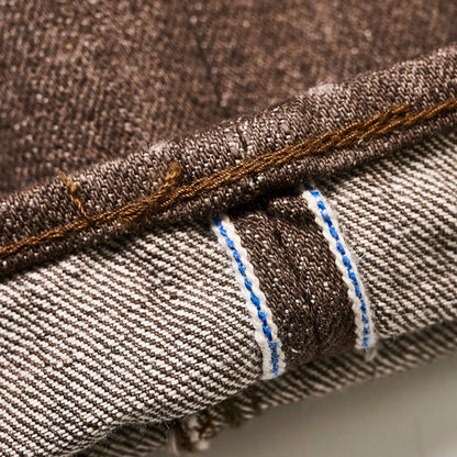 Pure blue japan BR-14oz-003 14oz Brown Selvedge Denim - Regular Straight