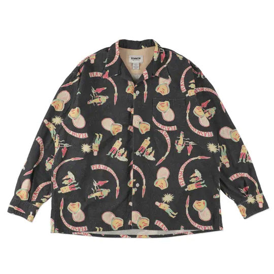 BOWWOW BWU-SAFS SPACE AGE FLANNEL SHIRT BLACK