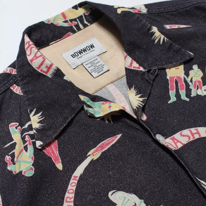 BOWWOW BWU-SAFS SPACE AGE FLANNEL SHIRT BLACK