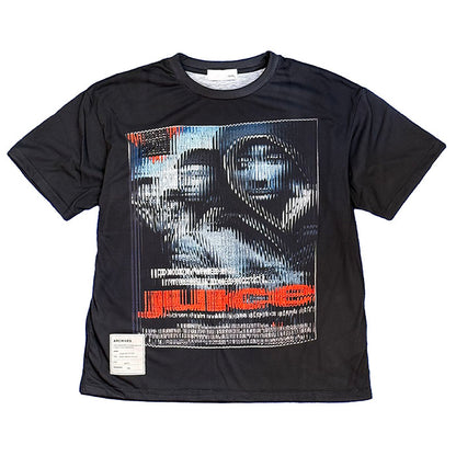 TOLQ(トルク)Trompe l'oeil Schletter T-shirts(S/S)26-2507:Black
