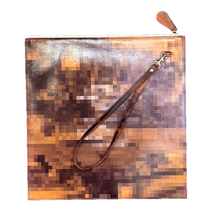 TOLQ(トルク)Trompe l'oeil Record Jacket Clutch Bag26-2510:Brown