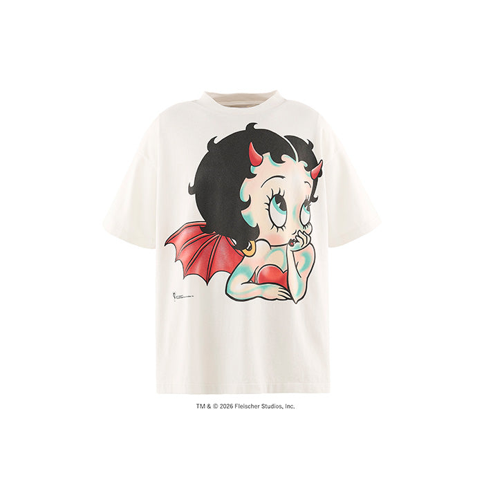 SAINT Mxxxxxx × BETTY BOOP™ SM-MK1-0000-C12 / BTY_SS T-SHIRT / DEVIL / WHITE