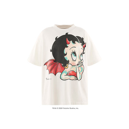 SAINT Mxxxxxx × BETTY BOOP™ SM-MK1-0000-C12 / BTY_SS T-SHIRT / DEVIL / WHITE