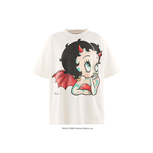 SAINT Mxxxxxx × BETTY BOOP™ SM-MK1-0000-C12 / BTY_SS T-SHIRT / DEVIL / WHITE
