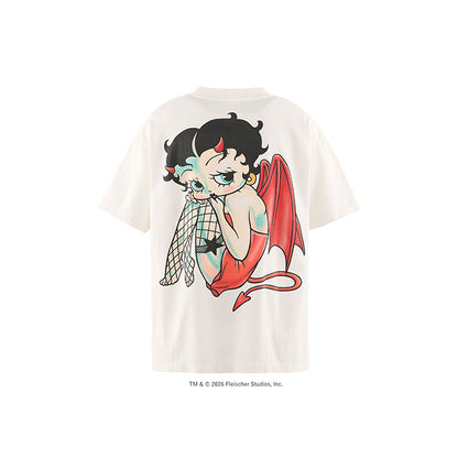 SAINT Mxxxxxx × BETTY BOOP™ SM-MK1-0000-C12 / BTY_SS T-SHIRT / DEVIL / WHITE