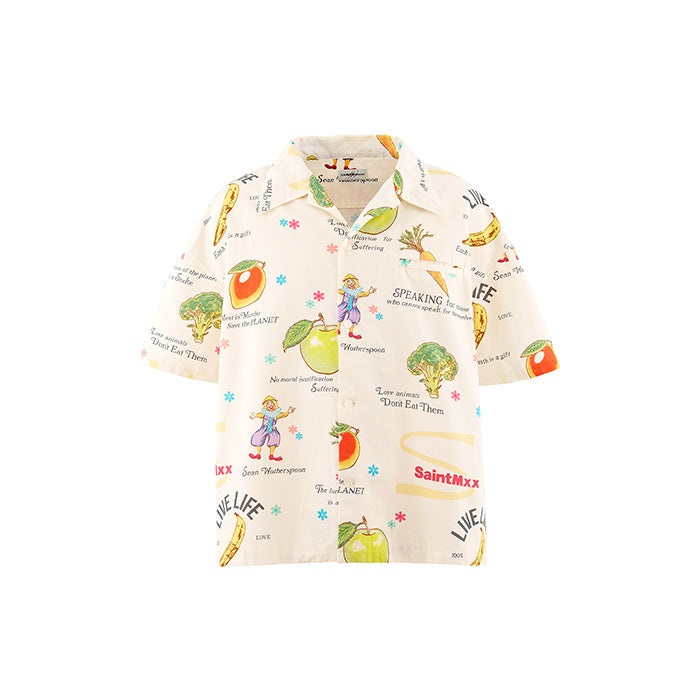 SAINT Mxxxxxx(セントマイケル)×Sean Wotherspoon(ショーン・ウォザースプーン) SM-MK8-0000-C10 / SW_OPEN COLLAR SHIRT / WHITE