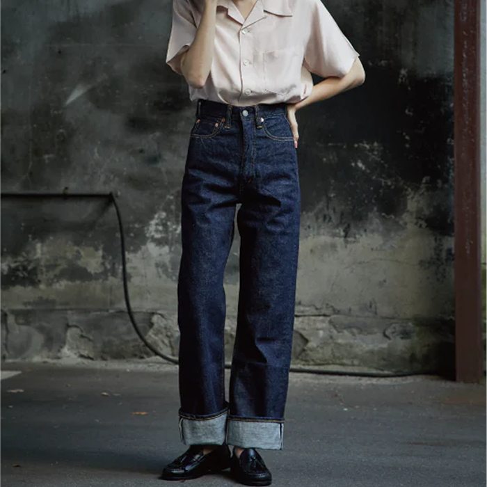 FULL COUNT(フルカウント)0107 Womens Wide Straight Monroe Denim (One Wash)
