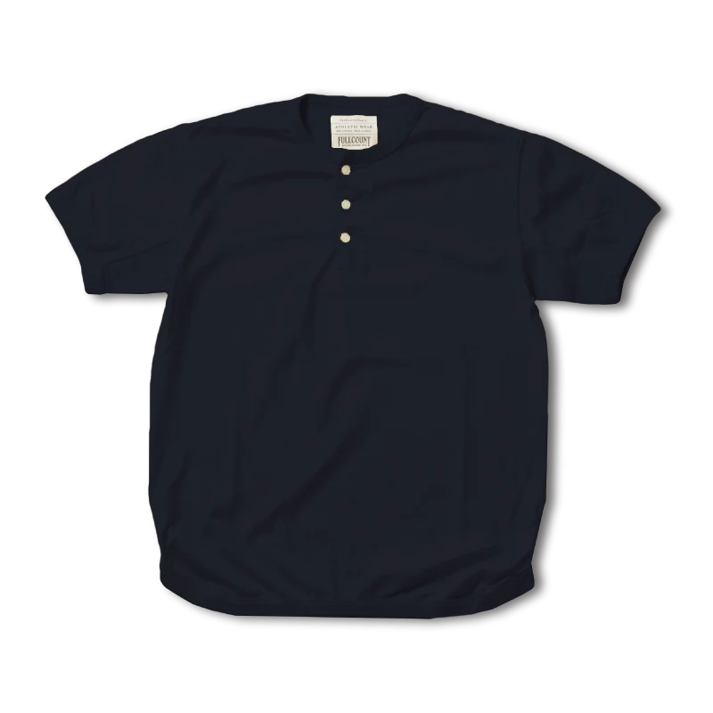 FULLCOUNT(フルカウント) 5222H-21 Flat Seam Heavyweight Henley T Shirt Ink.Blk Ecru