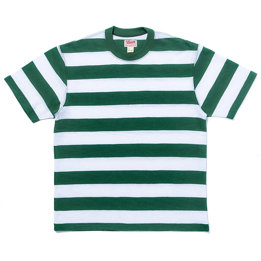 BUCO(ブコ)BUCO STRIPE TEE S/S:WHITE/GREEN