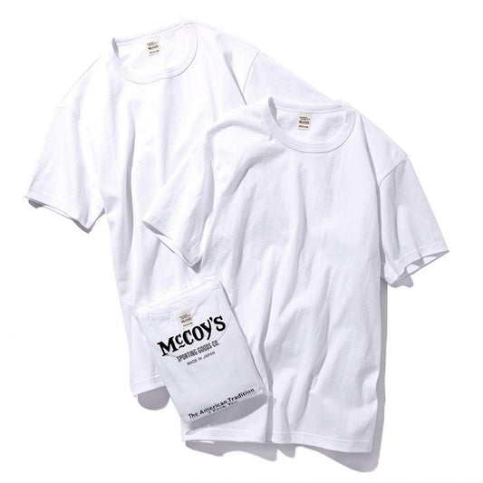 JOE McCOY MC20000 McCOY'S 2pcs PACK TEE WHITE NAVY BLACK