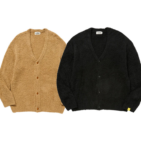 CALEE × EYYA KNIT C/F CARDIGAN:BLACK CAMEL
